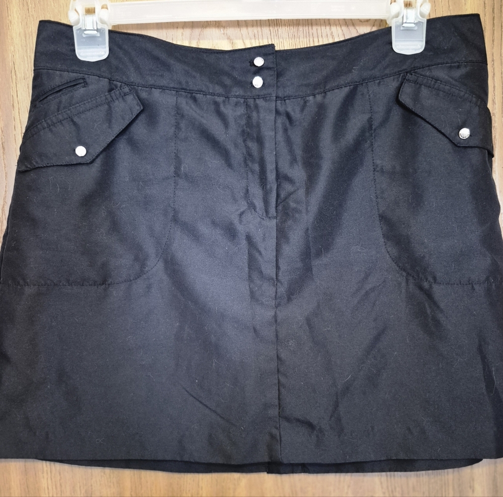 IZOD Womens Black Skirt Skort Golf Tennis Pickleball Pockets Size 12